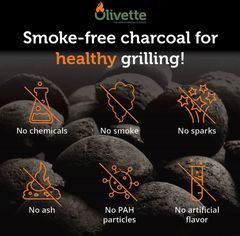 Organic Olive Tree CHARCOAL BRIQUETTES. -OLIVETTE